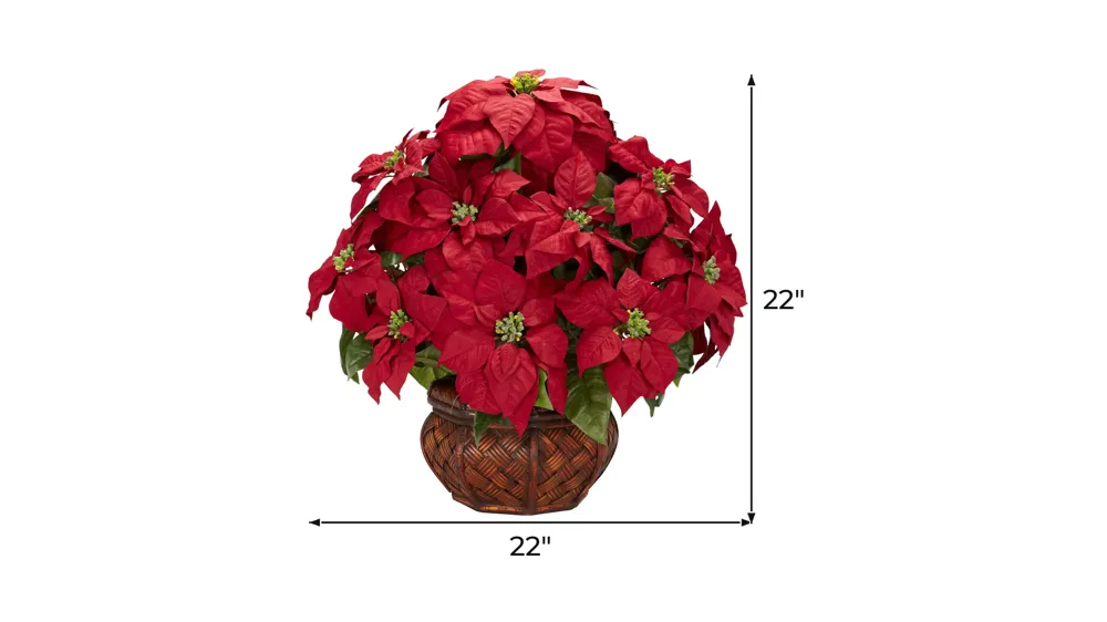 Poinsettia Artificial Arrangement Dimensions