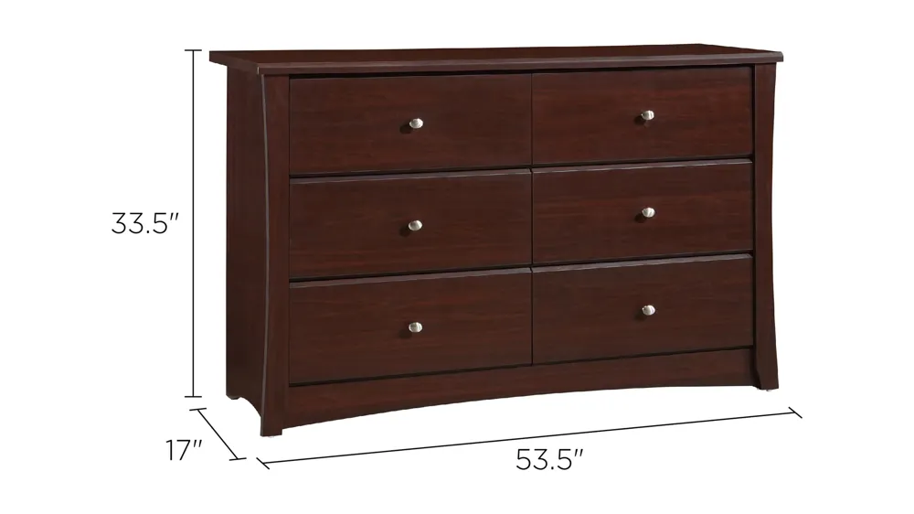 Crest 6 Drawer Dresser Dimensions