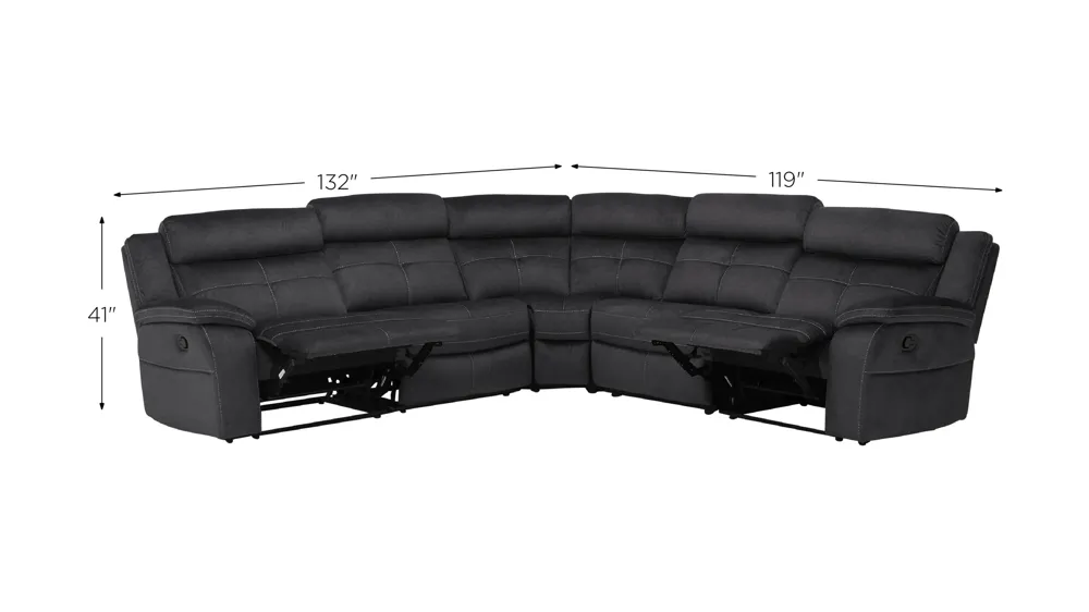Lugano Microfiber 6-pc. Reclining Sectional | Raymour & Flanigan
