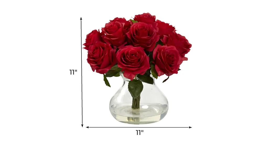 Rose Arrangement with Vase Dimensions
