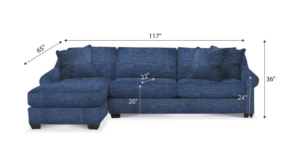 Thatcher 2-pc. Sectional Dimensions