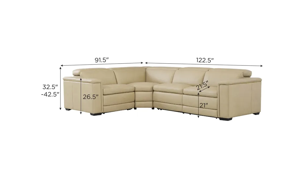 Finnegan 3-pc. Dual Power Sectional Dimensions