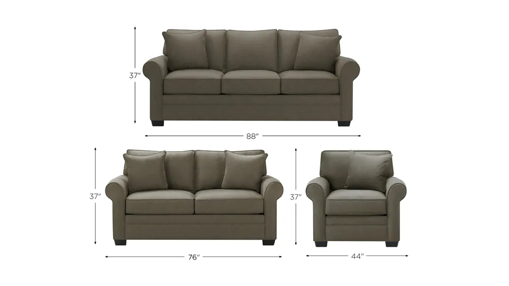 Wellsley Living Room Set Dimensions