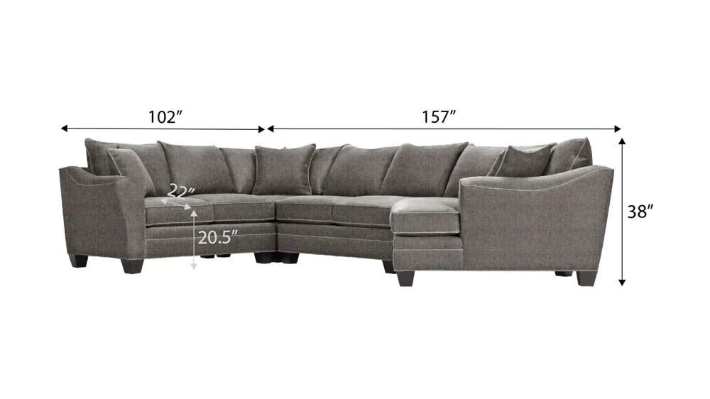 Foresthill 4-pc. Right Hand Cuddler with Loveseat Sectional Sofa Dimensions