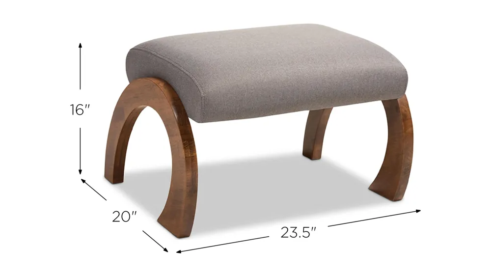 Sandrine Wood Ottoman Dimensions