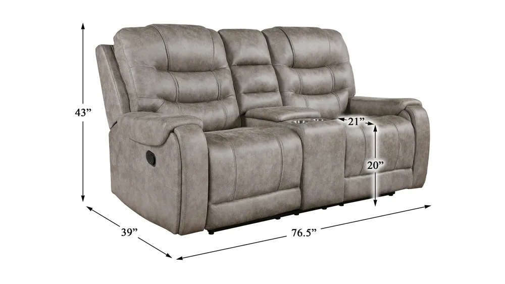 Acadia Reclining Loveseat Dimensions
