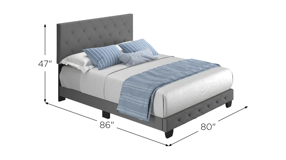 Caldwell Fabric Platform Bed Dimensions