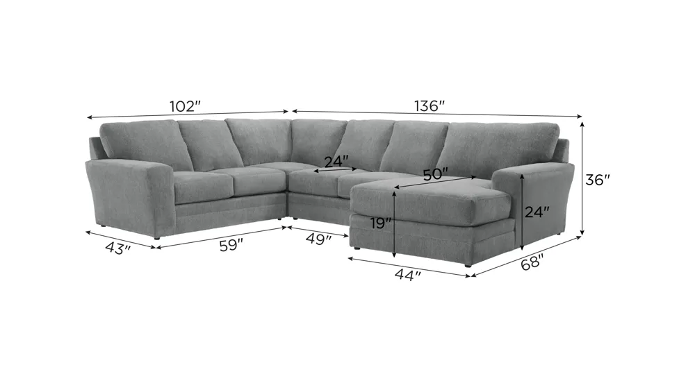 Kristoff 4-pc. Sectional Dimensions