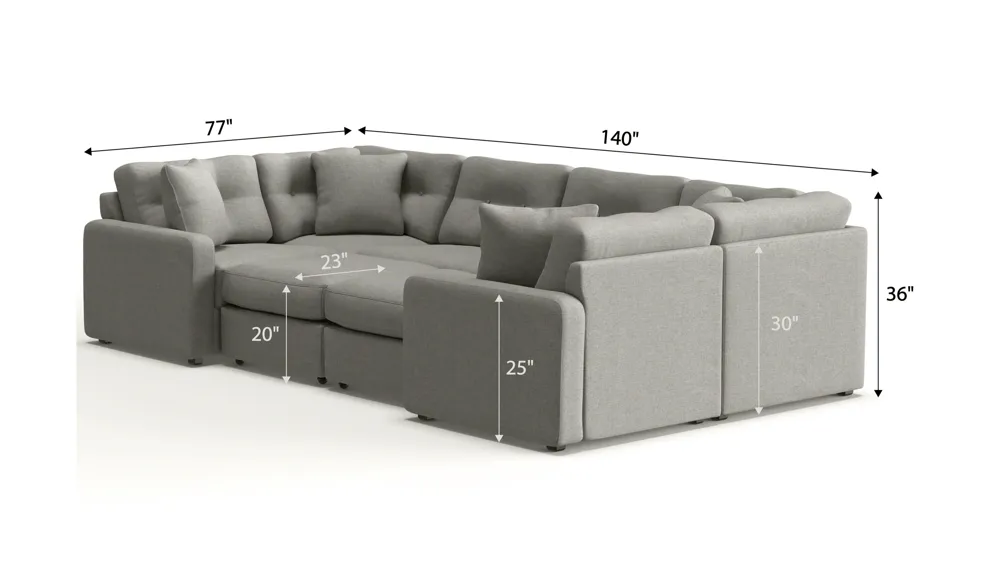 ModularOne 8-pc. Sectional Dimensions