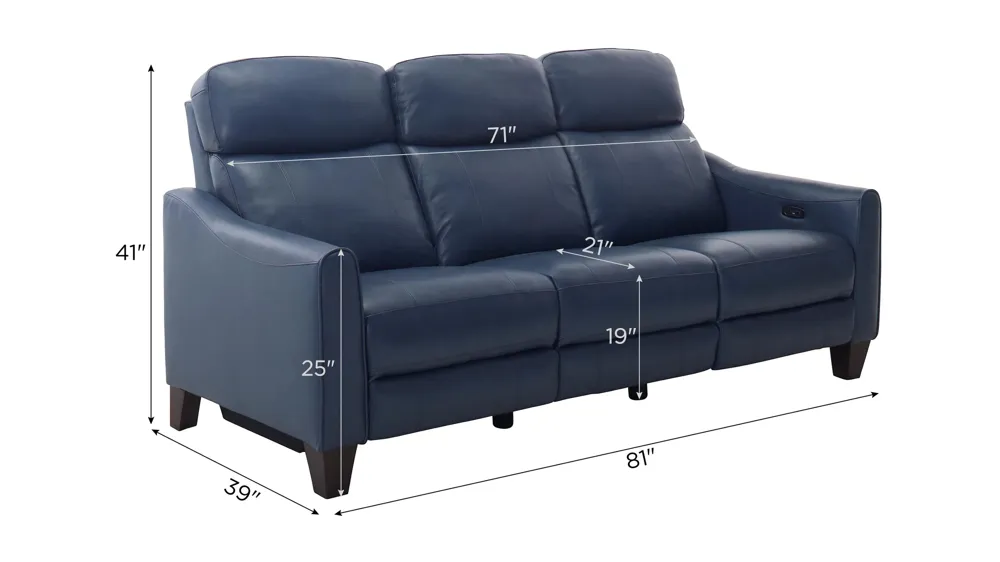 Mullican Zero Gravity Power Sofa w/ Power Headrest Dimensions
