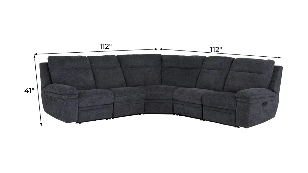 Enbridge 5-pc. Dual Power Sectional Dimensions