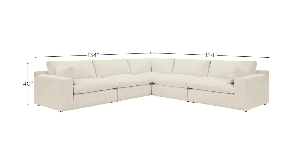 Next-Gen Gaucho 5-Piece Sectional Dimensions