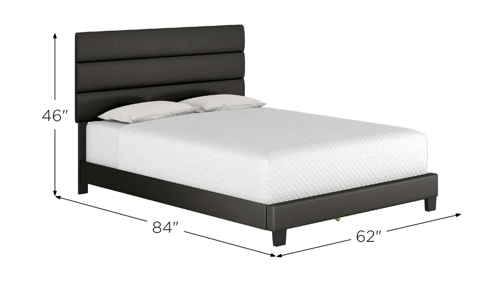Parker Faux Leather Platform Bed Dimensions