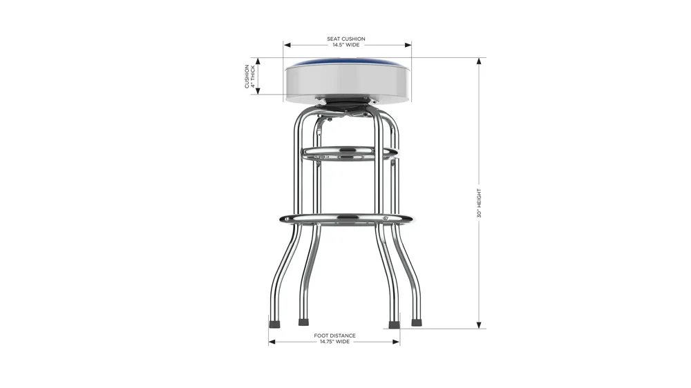 NHL Backless Swivel Bar Stool Dimensions