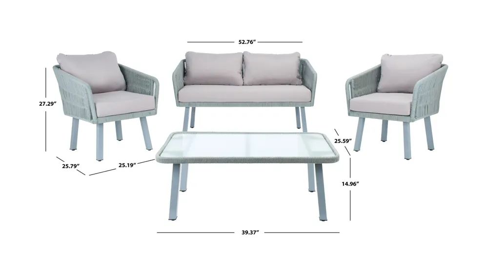Paley 4-pc. Rope Living Set Dimensions