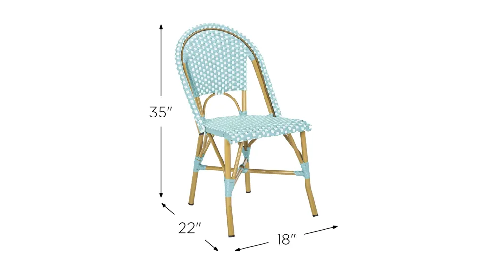 Montez Outdoor French Bistro Side Chair - Set of 2 Dimensions