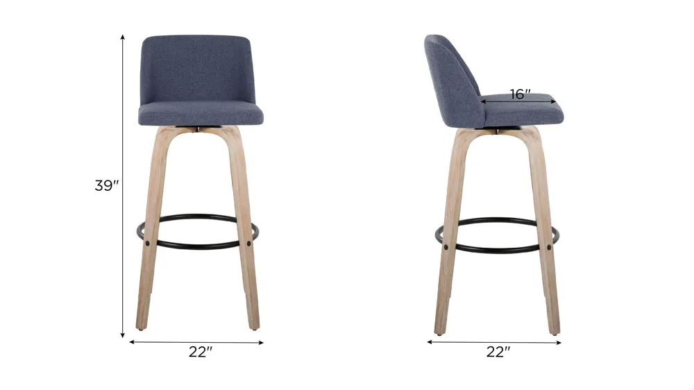 Toriano Barstool - Set of 2 Dimensions