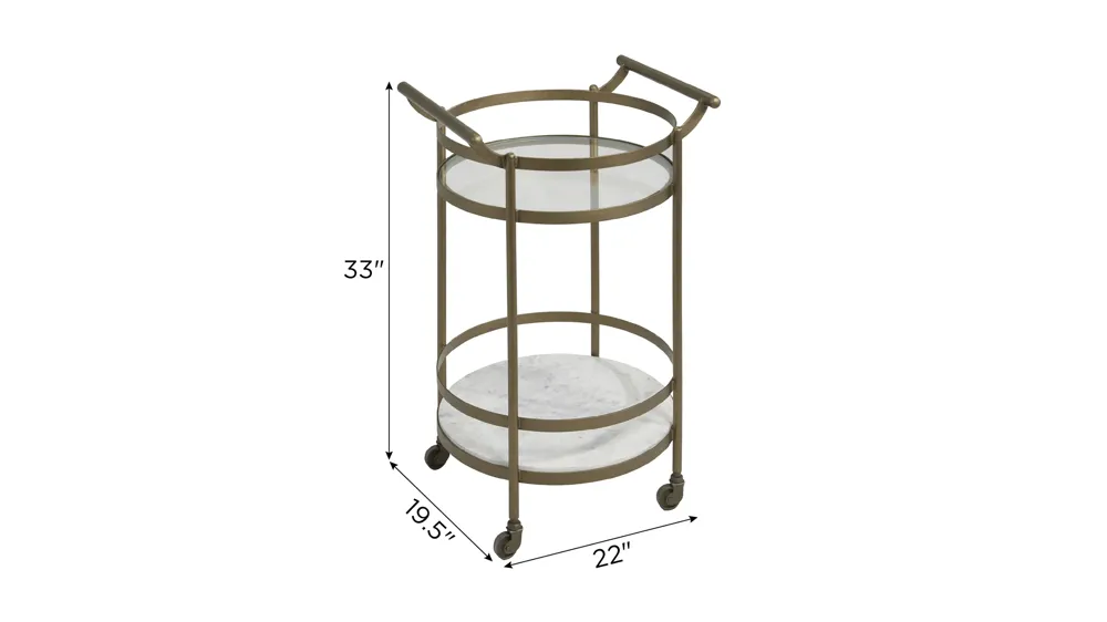 Valentina Accent Bar Cart Dimensions