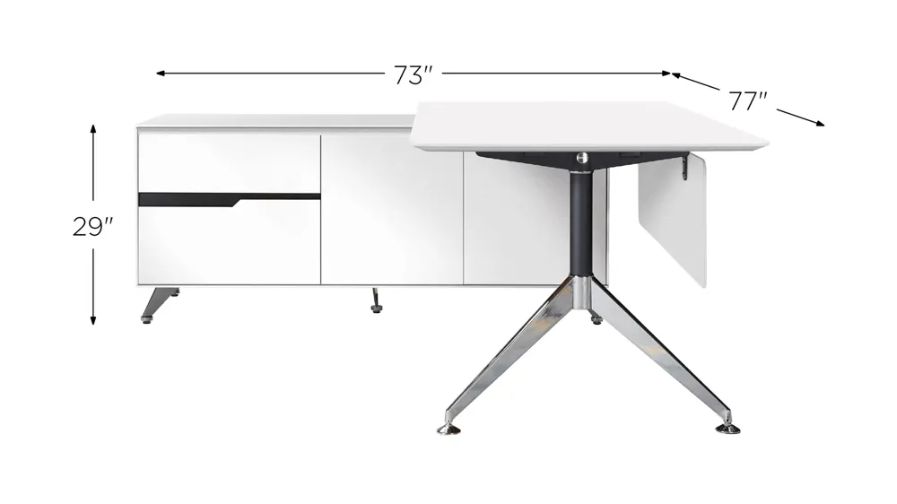 Fernley 400 Executive Desk w. Left Return File Cabinet Dimensions