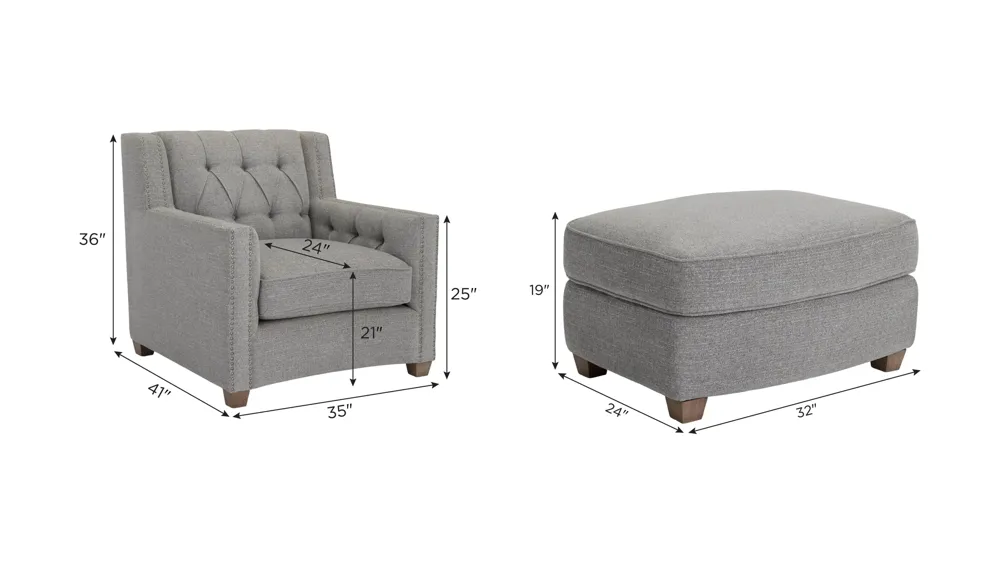 Celia Living Room Set Dimensions