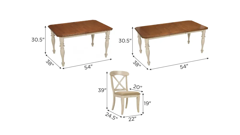 Sagamore 7-pc. Dining Set Dimensions