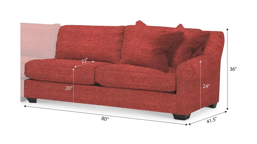 Thatcher Right Arm Facing Loveseat Dimensions
