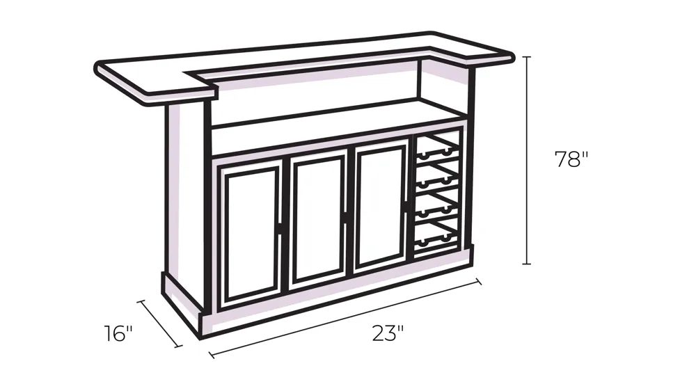 Firewater Wine & Bar Cabinet Dimensions