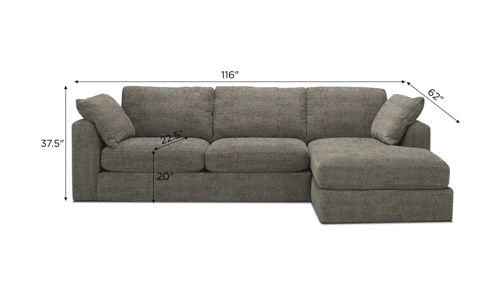 Nappily 2-pc. Sectional Dimensions