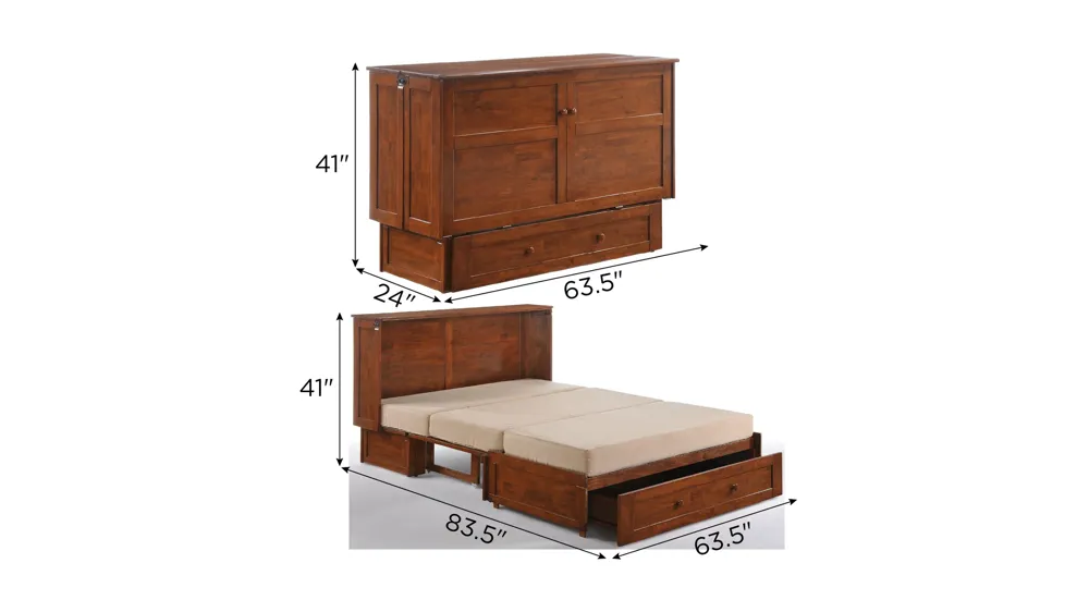 Benedkt Clover Cabinet Bed with Mattress Dimensions