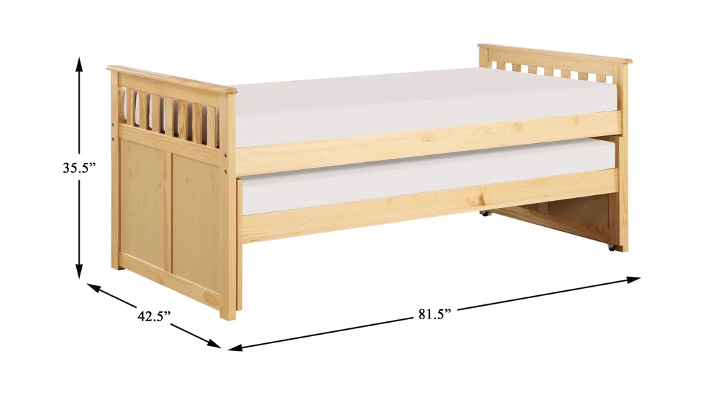 Belisar Twin Bed w/ Trundle Dimensions