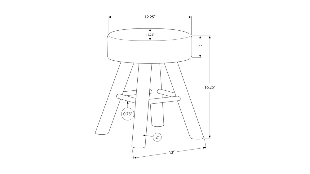 Monarch Specialties Knit Footrest Dimensions