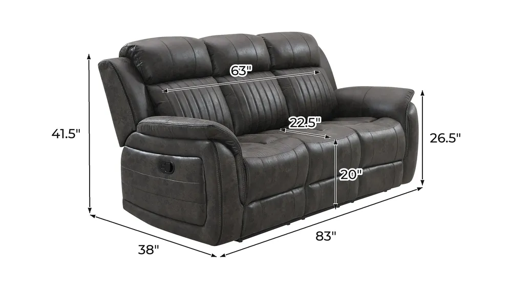 Evermont Reclining Sofa Dimensions