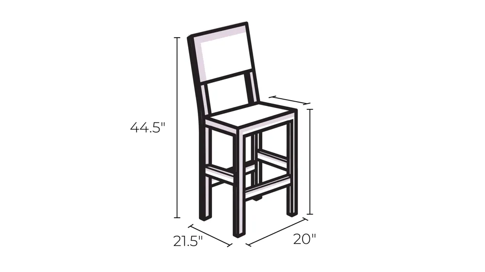Roxy X-Back Bar Stool Dimensions