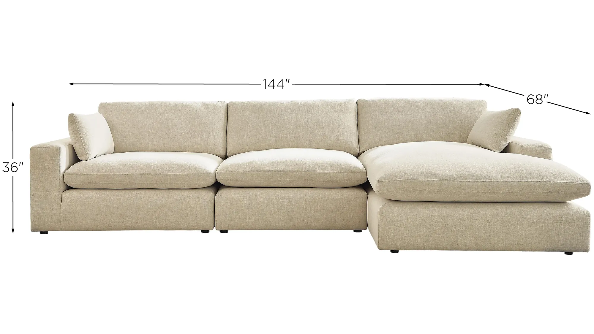 Elyza 3-pc. Sectional with Chaise