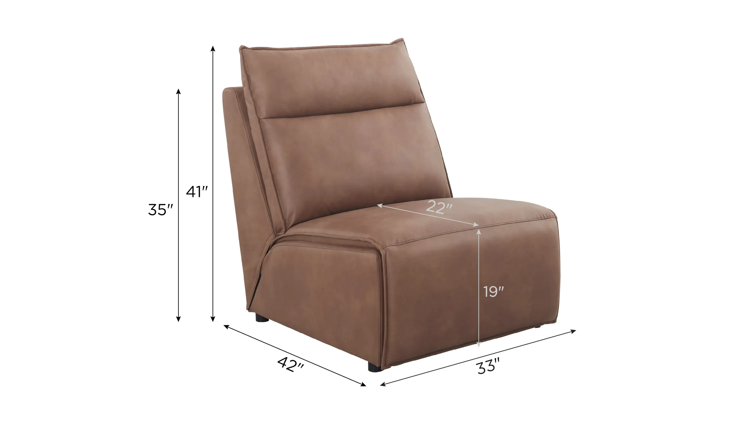 ModularTwo Armless Chair | Raymour & Flanigan