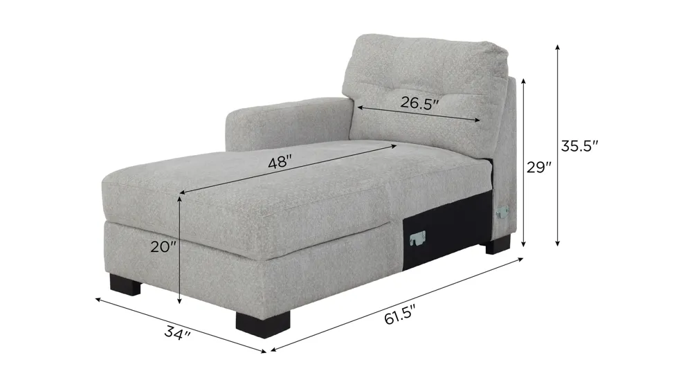 Pierce Left Arm Facing Chaise Dimensions