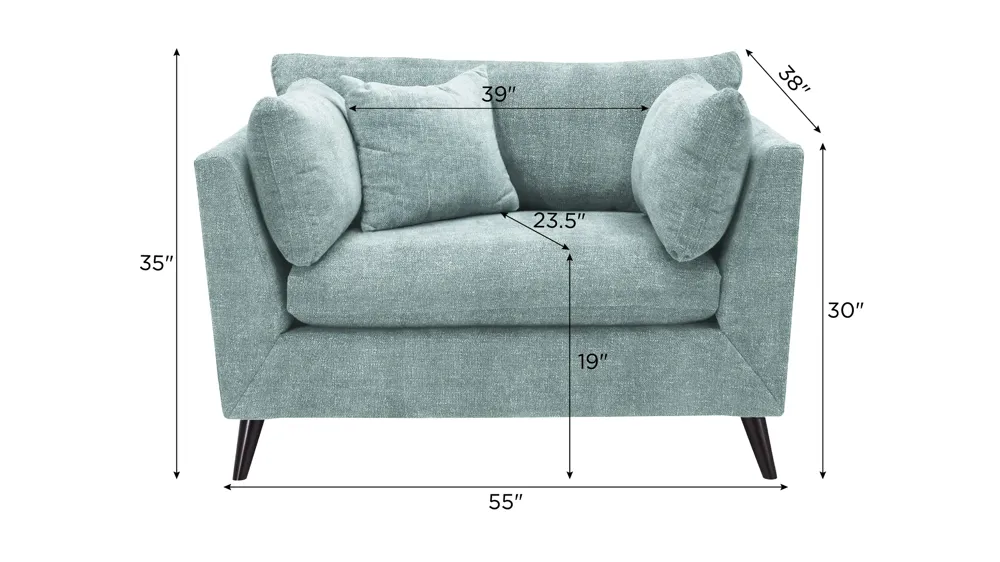 Caruso Chair and a Half Dimensions