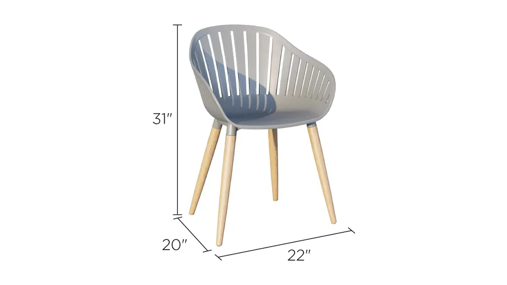 Amazonia Outdoor 4-pc. Teak Chairs Dimensions