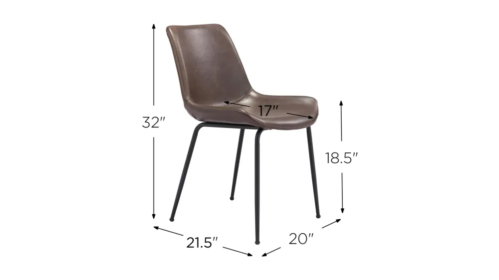 Byron Dining Chair: Set of 2 Dimensions