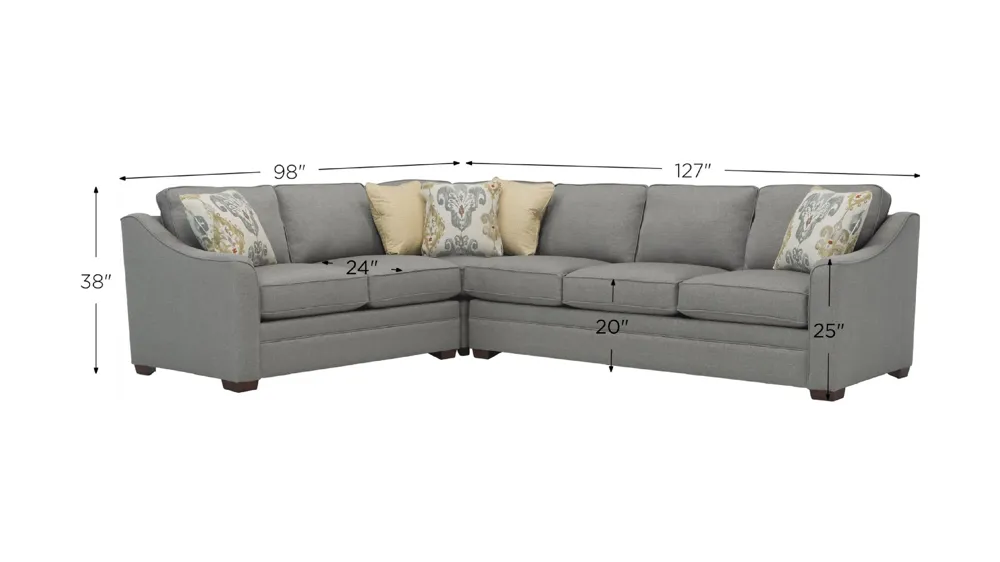 Hazelton 3-pc. Sectional Sofa Dimensions