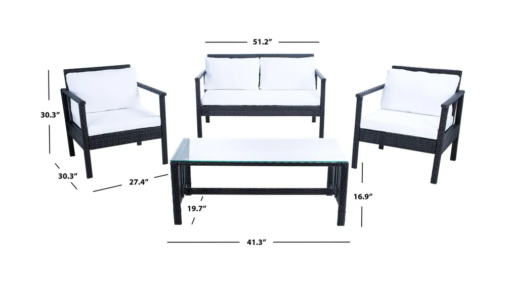 Winta 4-pc. Patio Set Dimensions