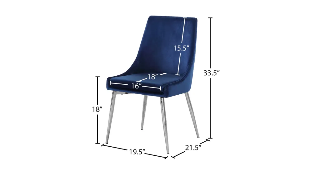 Karina Dining Chair - Set of 2 Dimensions