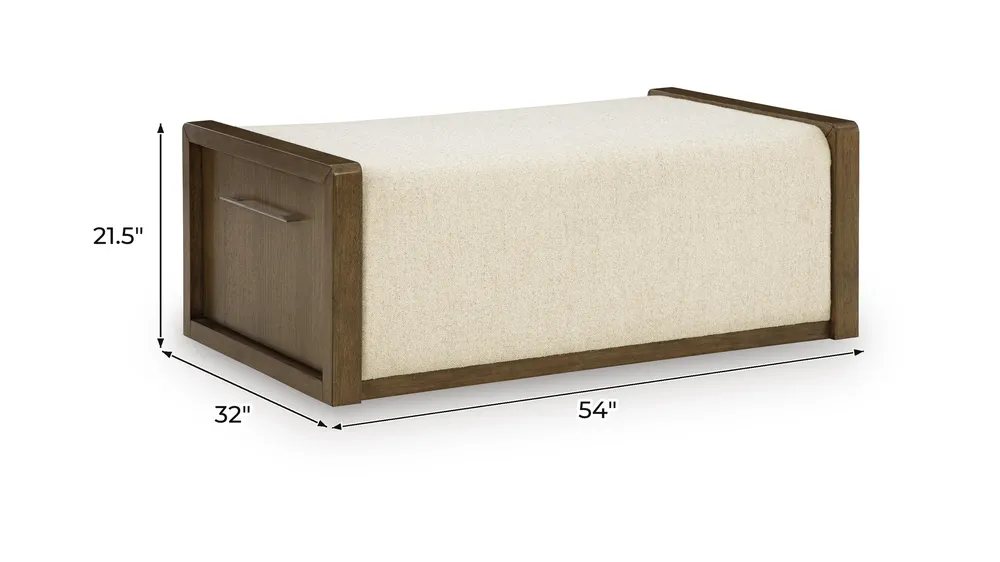 Marxmore Upholstered Ottoman with Storage Dimensions