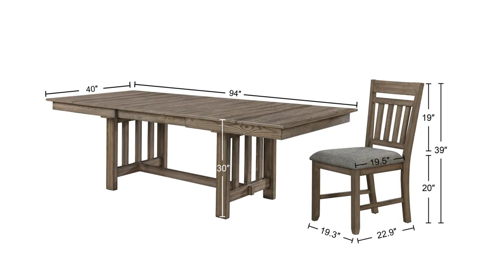 Harrisburg 9-pc. Extendable Dining Set Dimensions