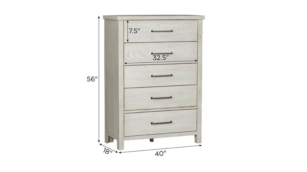 Marguerite 5-drawer Chest Dimensions