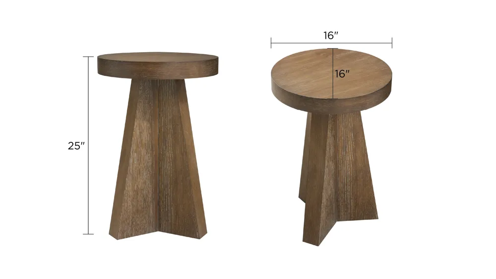 Oxer Chairside Table Dimensions