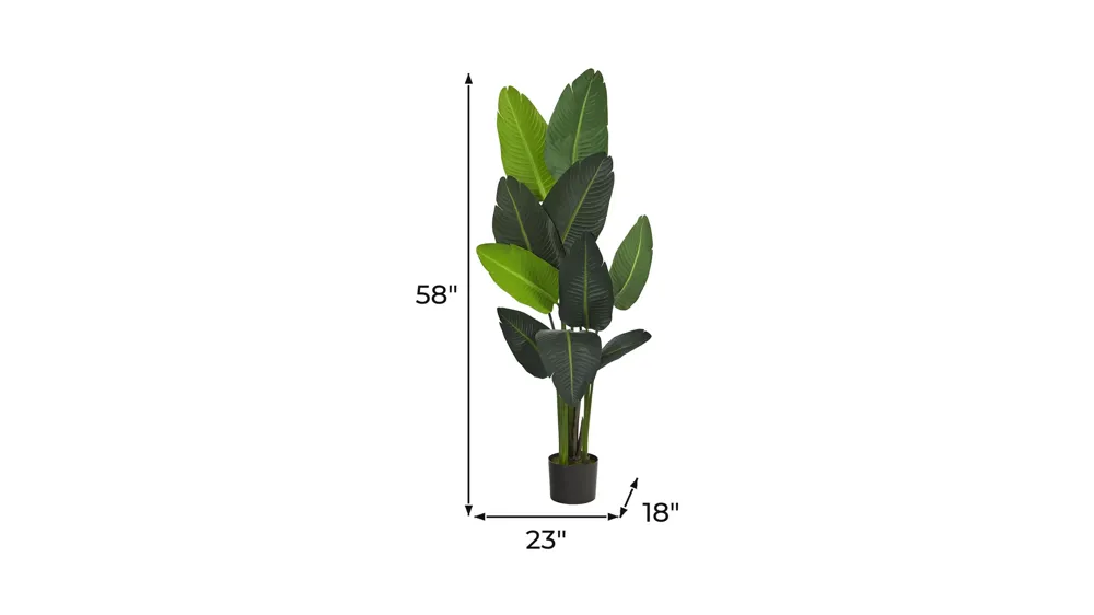 58in. Travelers Palm Artificial Tree Dimensions