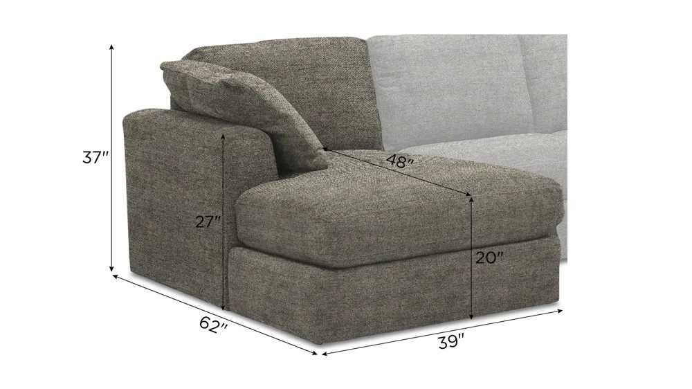 Nappily Left Arm Facing Chaise Dimensions