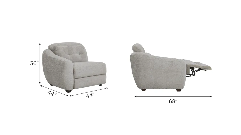 Carson Left Arm Facing Dual Power Recliner Dimensions