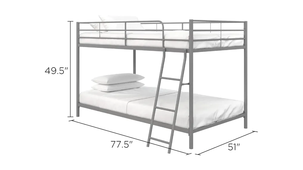 Atwater Living Bloor Small Space Twin over Twin Bunk Bed Dimensions